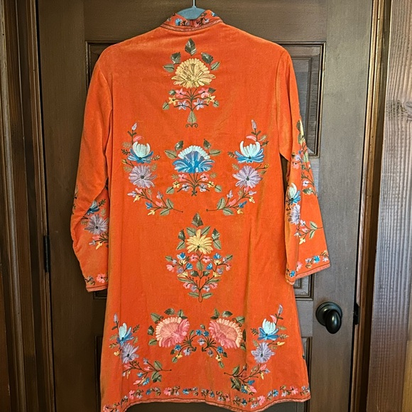 NWT CU It's Only Rock 'n Roll Embroidered Cotton Velvet Long Line Jacket M - Picture 5 of 11